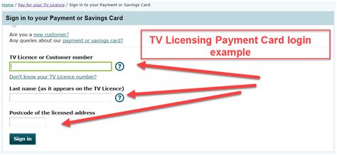 tv payment card account